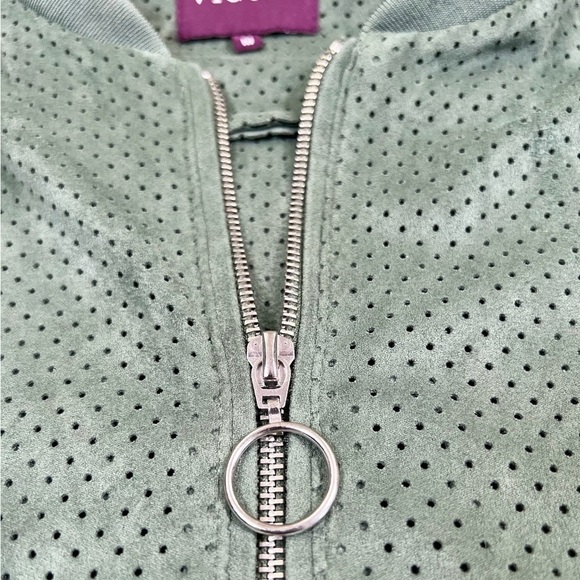 VIGOSS Women’s Mesh Zip Up‎ Army Green Bomber Jacket Casual Streetwear Size M - Picture 7 of 12